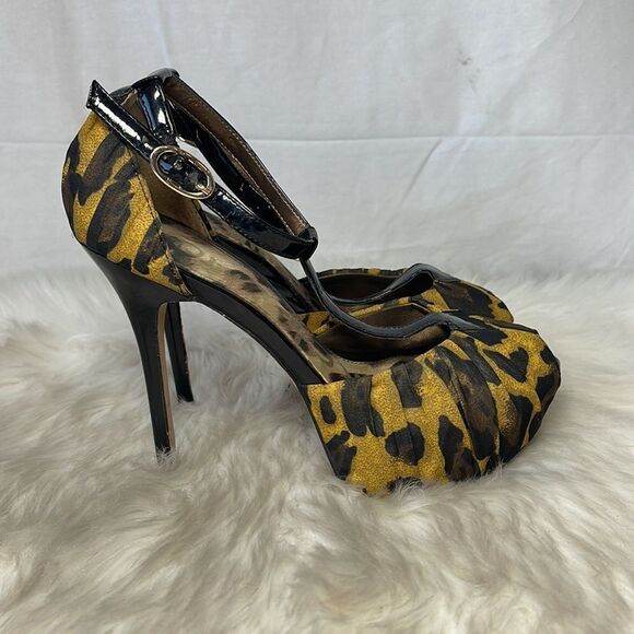 Sam Edelman McKenna Brown Cheetah Print Platform Heels Sz 5.5 - Picture 4 of 6